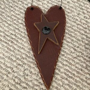 Rustic Wooden Heart and Star Wall Hanging
